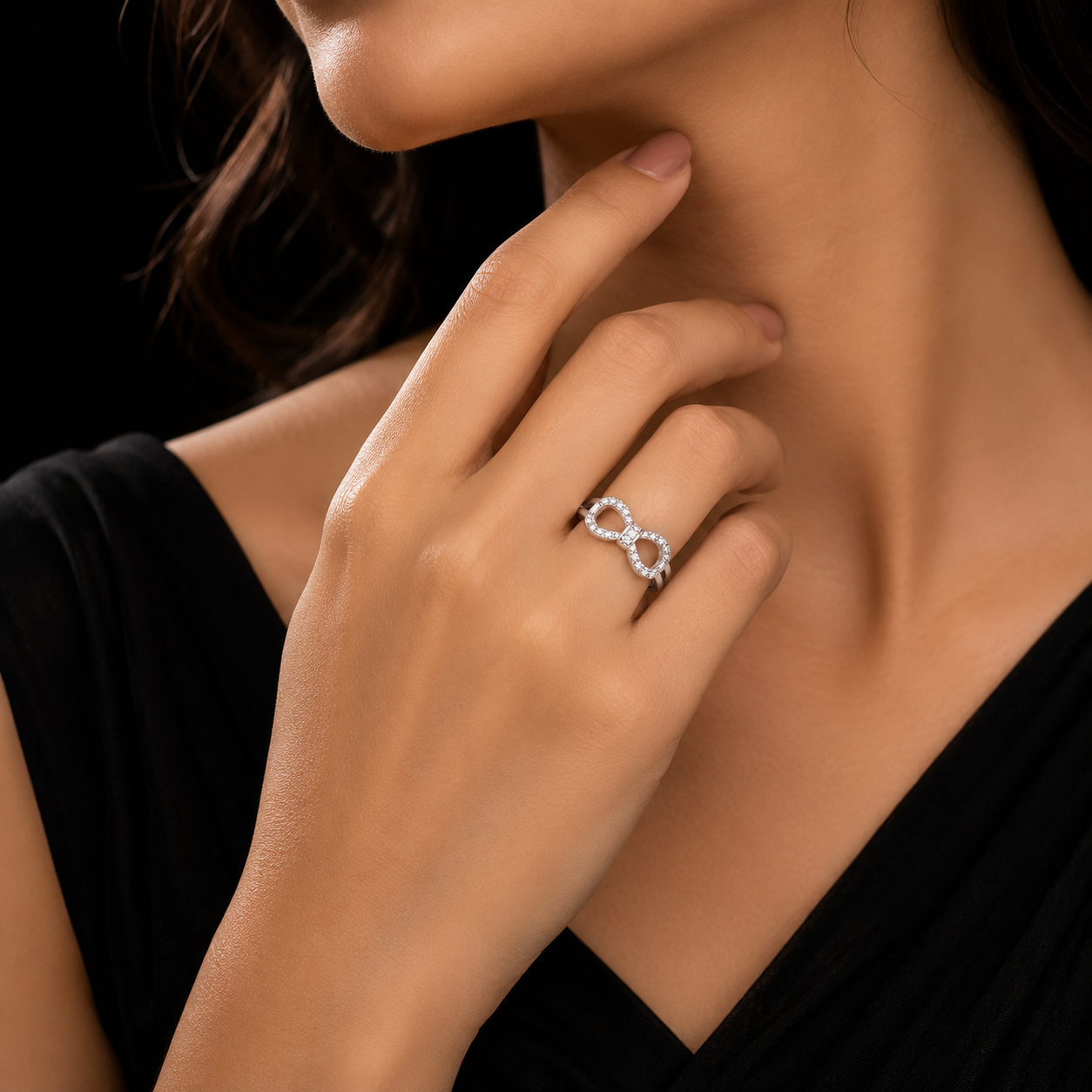 Bow CZ Silver Ring – 925 Sterling Silver - Image 2