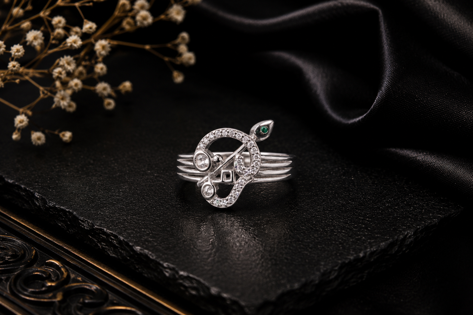 Om Vel CZ Silver Ring 925 Sterling Silver - Image 5