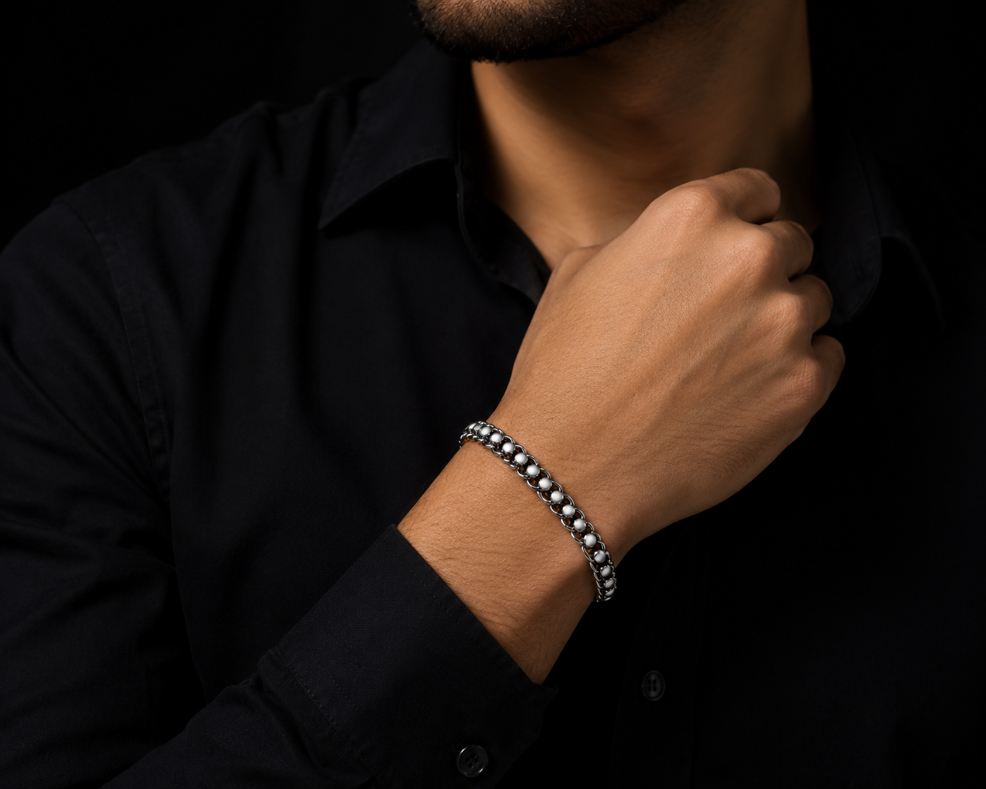 Plain Round Ball Unisex Bracelet - Image 3