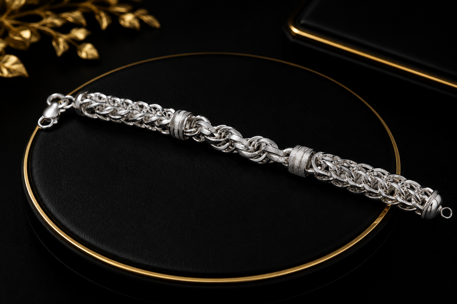 Twist Chain Diamond Cut Unisex Bracelet, - Image 5