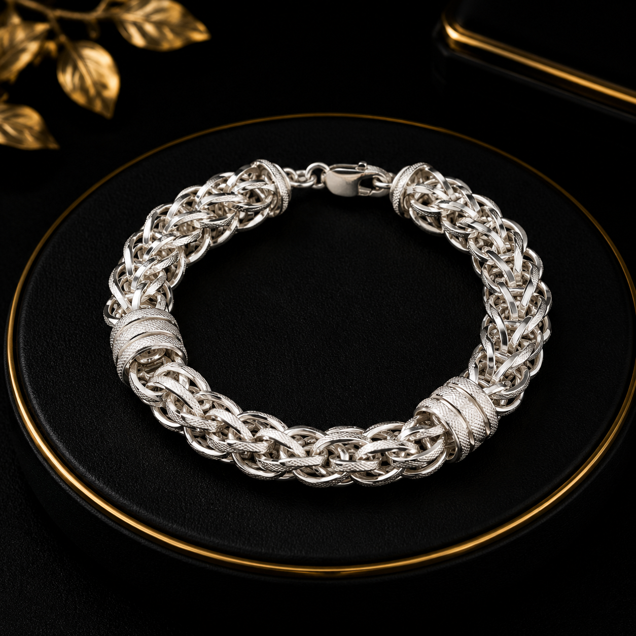 Twist Chain Diamond Cut Unisex Bracelet, - Image 6