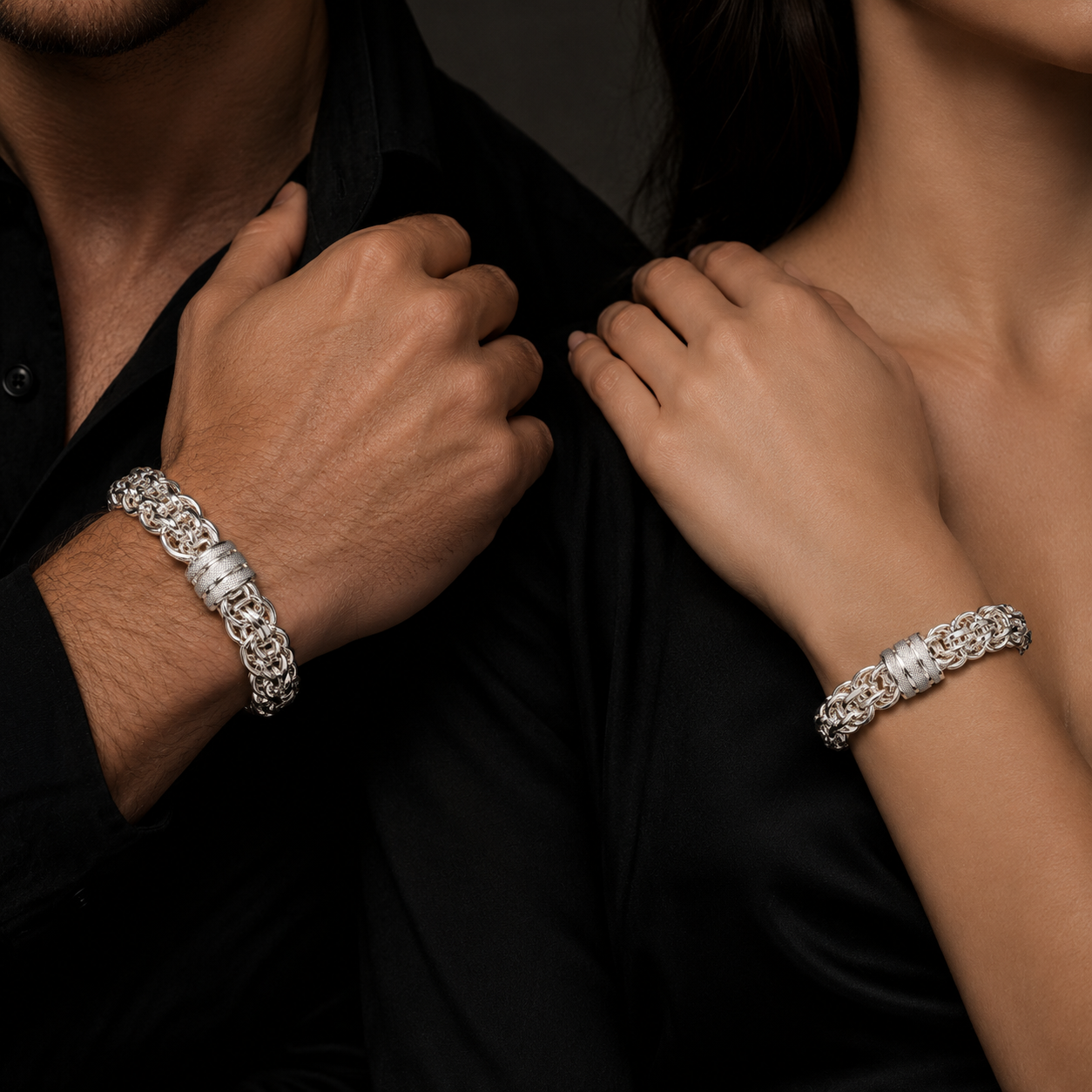 Twist Chain Diamond Cut Unisex Bracelet, - Image 2