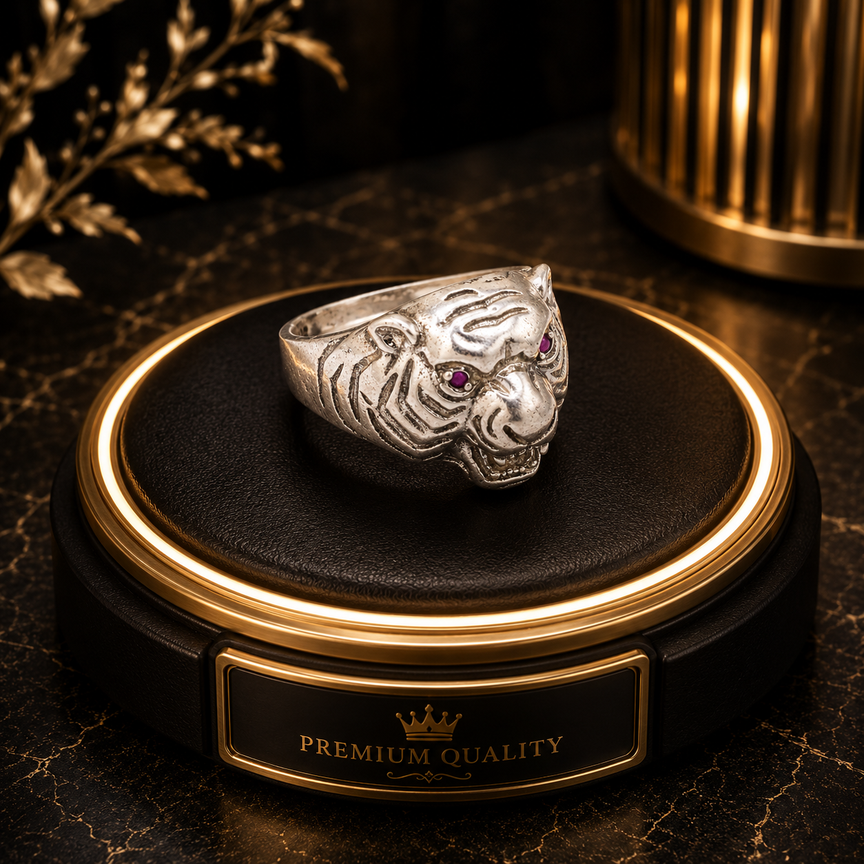 Tiger Red Stone Silver Ring – 925 Sterling Silver - Image 6