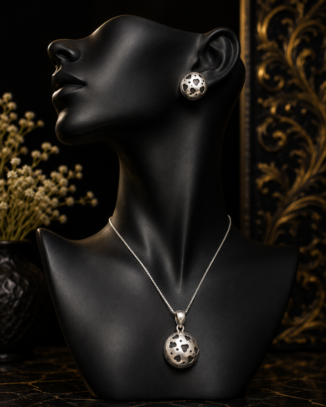 Six Hearts Silver Pendant Set - Image 3