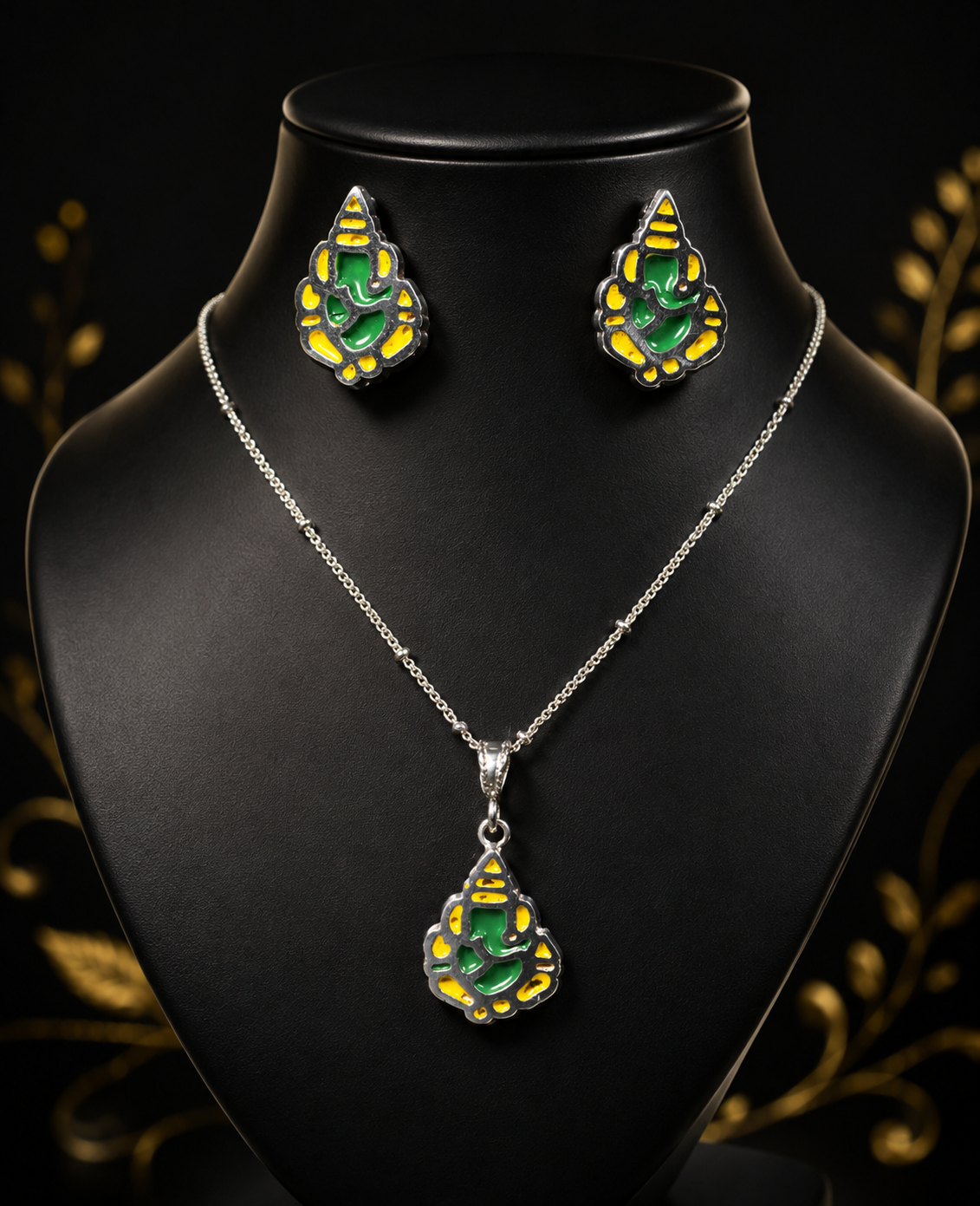 Ganapathy Pendant Set – 925 Sterling Silver